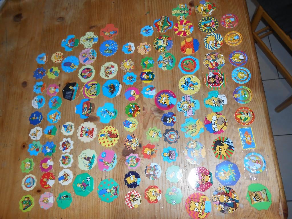 Collection Flippo : 93 Pogs Simpsons Croky 1996/97 + clippos, Verzamelen, Flippo's, Ophalen, Verzameling