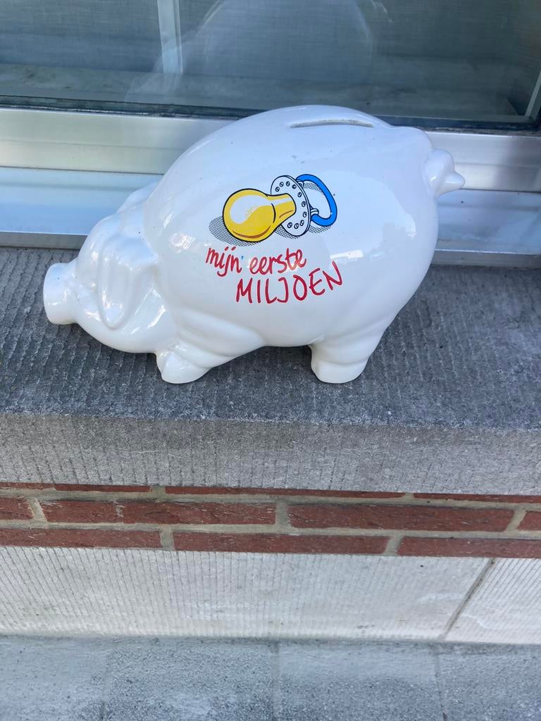 Spaarvarken mijn eerste miljoen zo goed als nieuw, Verzamelen, Spaarpotten, Ophalen of Verzenden, Zo goed als nieuw, Dier