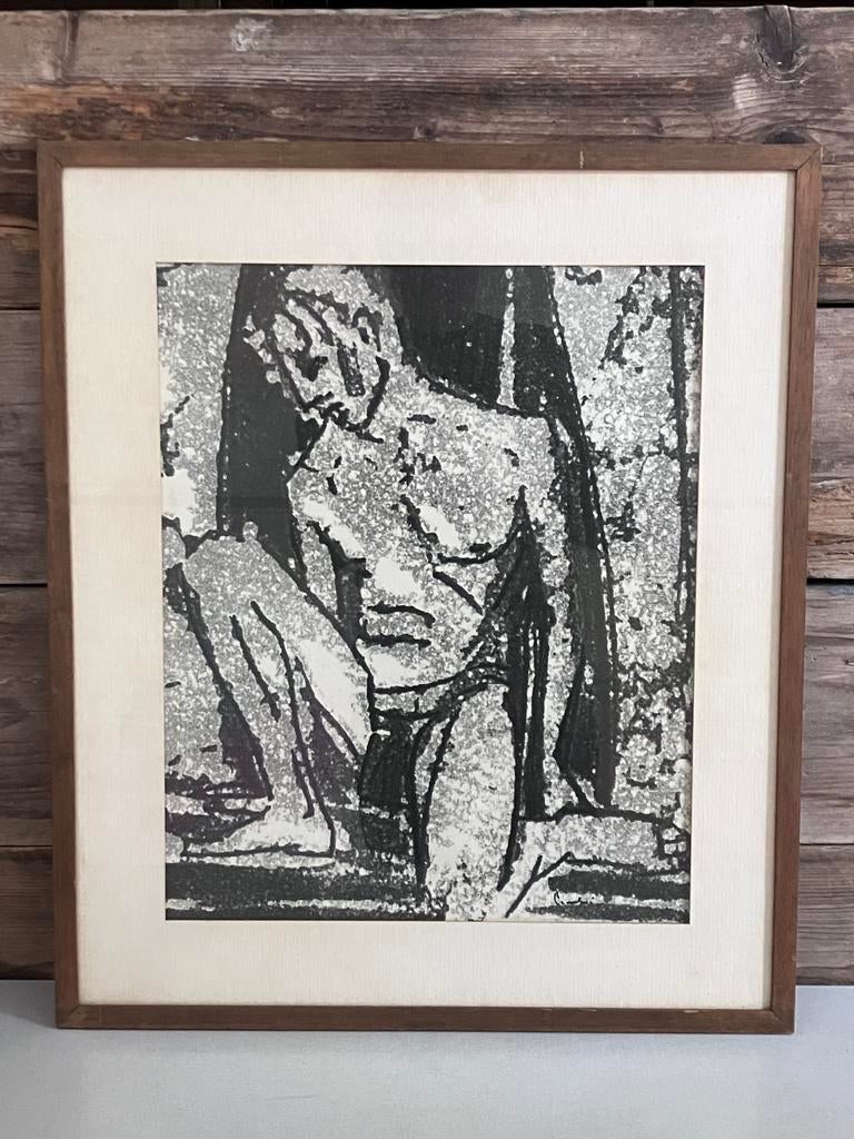 Kader, onleesbare handtekening, Antiek en Kunst, Ophalen of Verzenden