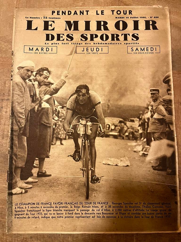 Mirroir des Sports-1923-1937 Tour de France/Paris-Roubaix, Ophalen of Verzenden