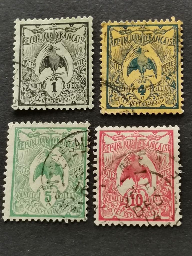Nouvelle-Calédonie 1905 - oiseaux, Cagou, Enlèvement ou Envoi, Affranchi
