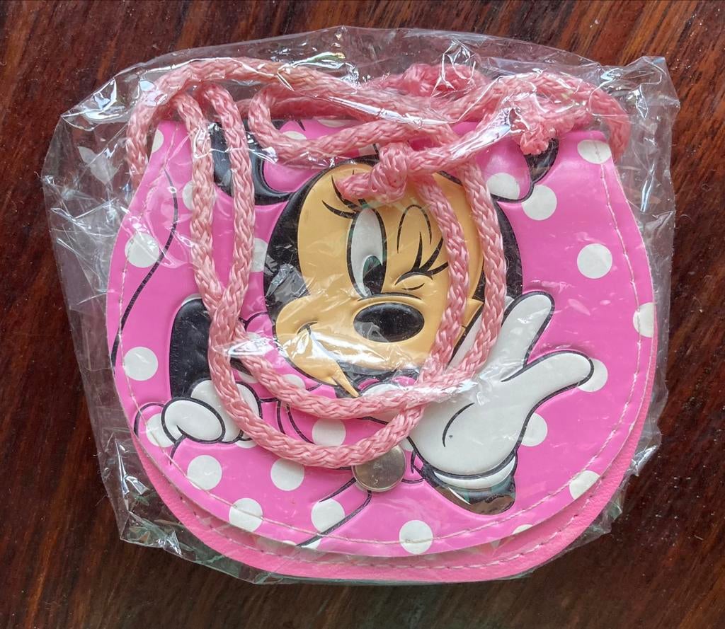 Klein Minnie Mouse tasje met lange koord., Ophalen of Verzenden, Mickey Mouse, Zo goed als nieuw, Tas, Koffer of Zak