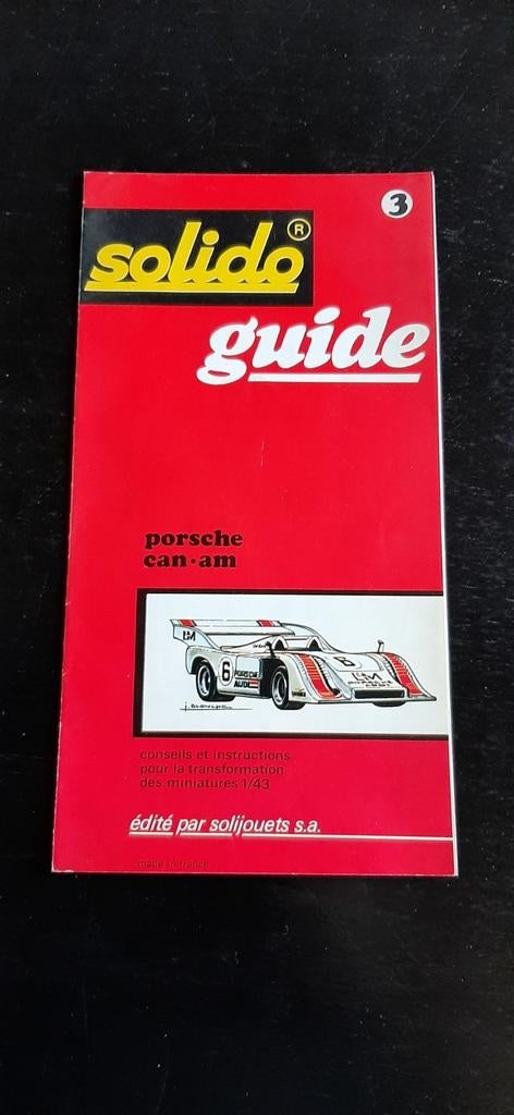 Guide Porsche Can Am Solido n 3 très rare, Enlèvement ou Envoi, Solido
