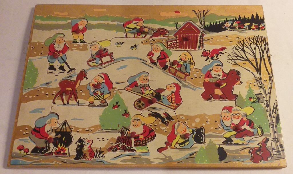 puzzle en bois Simplex N 187 - nains dans la neige, Enlèvement ou Envoi, 10 à 50 pièces, 2 à 4 ans, En bois