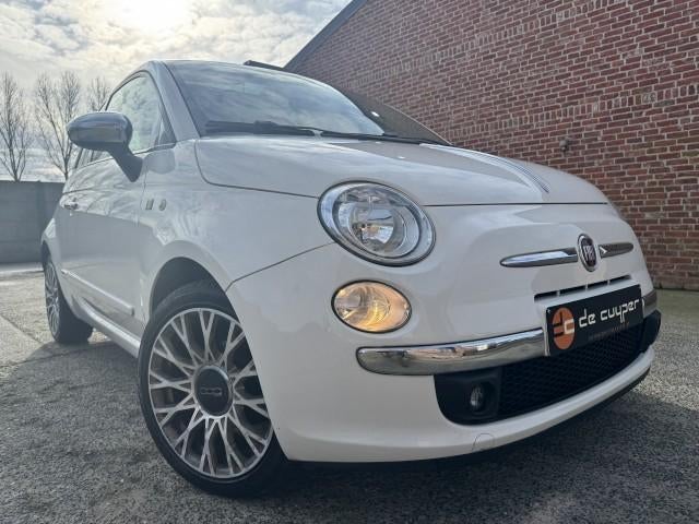 Fiat 500 1.2i "GARANTIE" leder/panodak/benzine/115000km, Voorwielaandrijving, 4 zetels, Wit, Leder