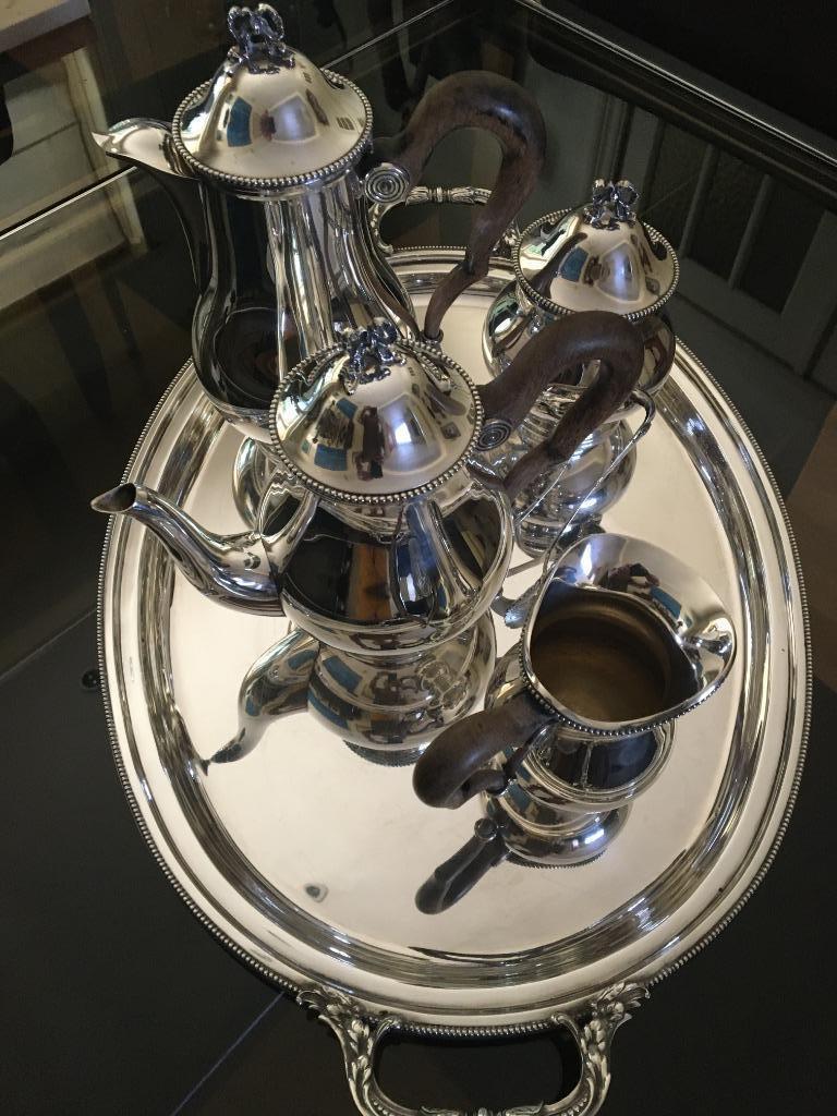 Verzilverde koffieset, Antiek en Kunst, Ophalen, Zilver