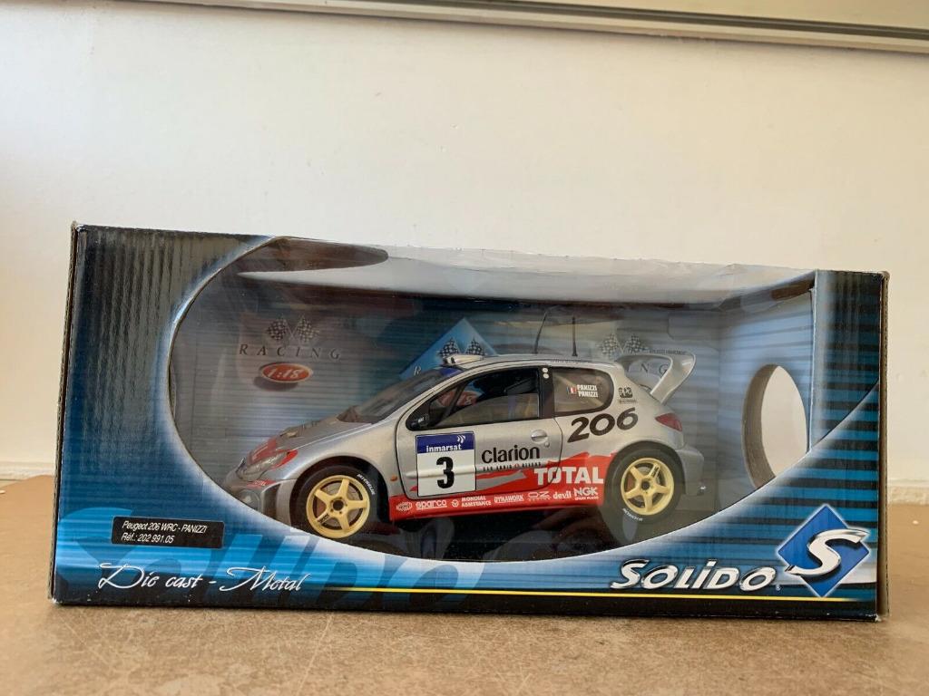 SOLIDO 202 991.05 peugeot 206 wrc rallye France panizzi 1/18, Hobby en Vrije tijd, Ophalen of Verzenden, Nieuw, Auto, Solido