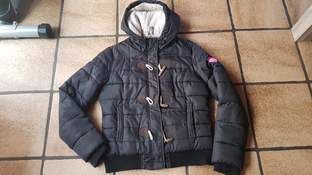Superdry Winterjas maat L, Kleding | Dames, Jassen | Winter, Superdry, Zwart, Maat 42/44 (L), Ophalen of Verzenden