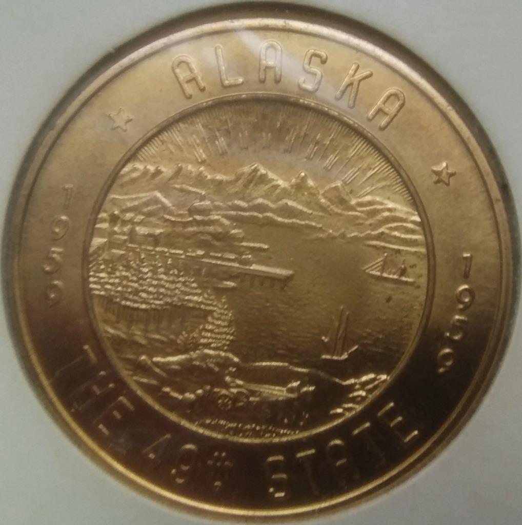 Médaille de la 49e République d'Alaska 1959, Enlèvement ou Envoi, Autres matériaux