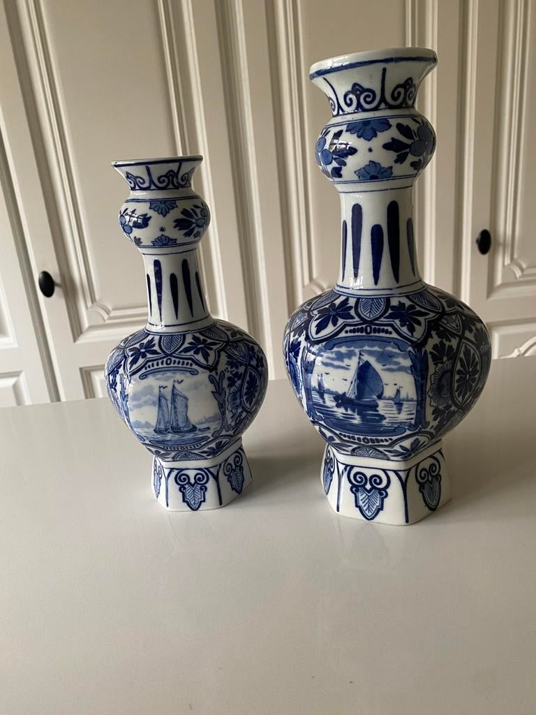 Delfts blauwe knobbelvazen, Antiek en Kunst, Ophalen
