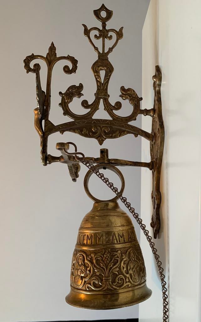 Antieke bronzen kloosterbel, Antiek en Kunst, Antiek | Brons en Koper, Brons, Ophalen of Verzenden