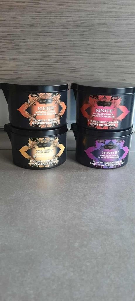 Bougies parfumées/de massage Kama Sutra Ignite., Enlèvement ou Envoi, Bougie, Métal, Noir
