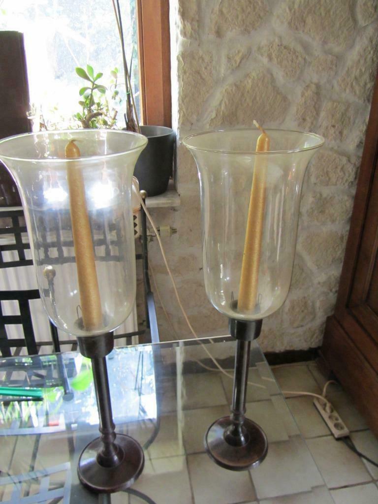 2 chandeliers sur pied avec globe en verre, Enlèvement