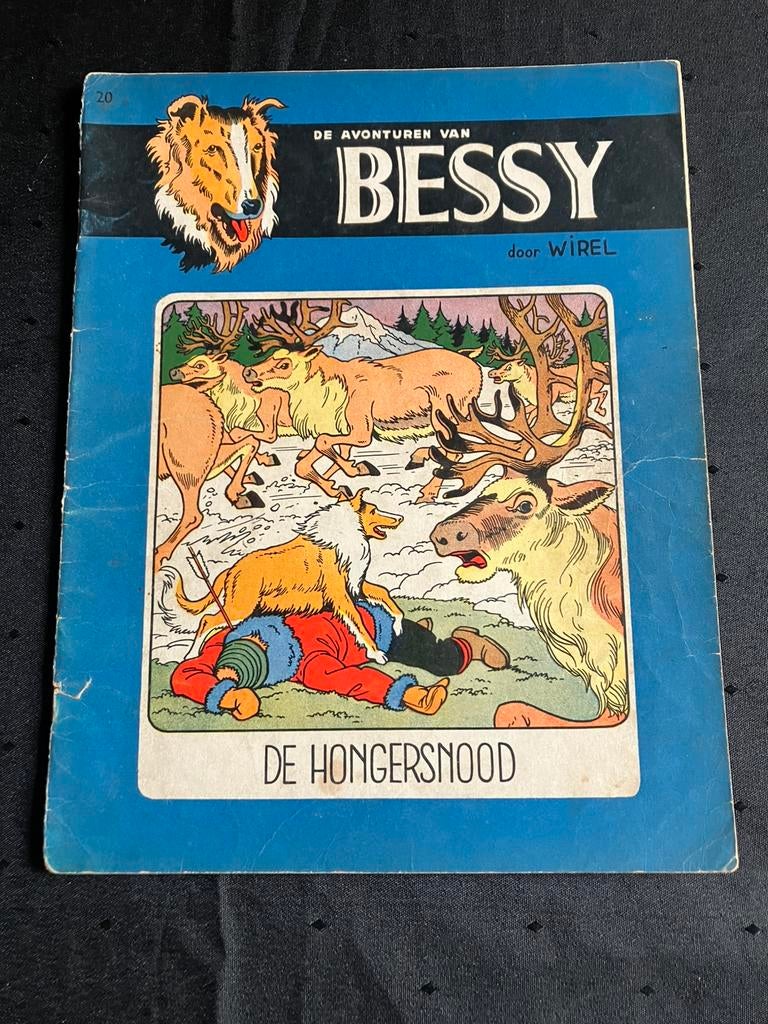 Bessy nr 20 - De hongersnood - eerste druk 1959., Gelezen, Willy Vandersteen, Eén stripboek, Ophalen of Verzenden
