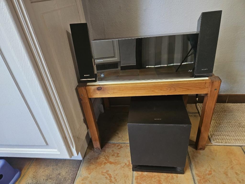 Homecinema Sony met radio en dvdspeler BlueRay, Lecteur Blu-ray, Barre de son, Comme neuf, Enlèvement