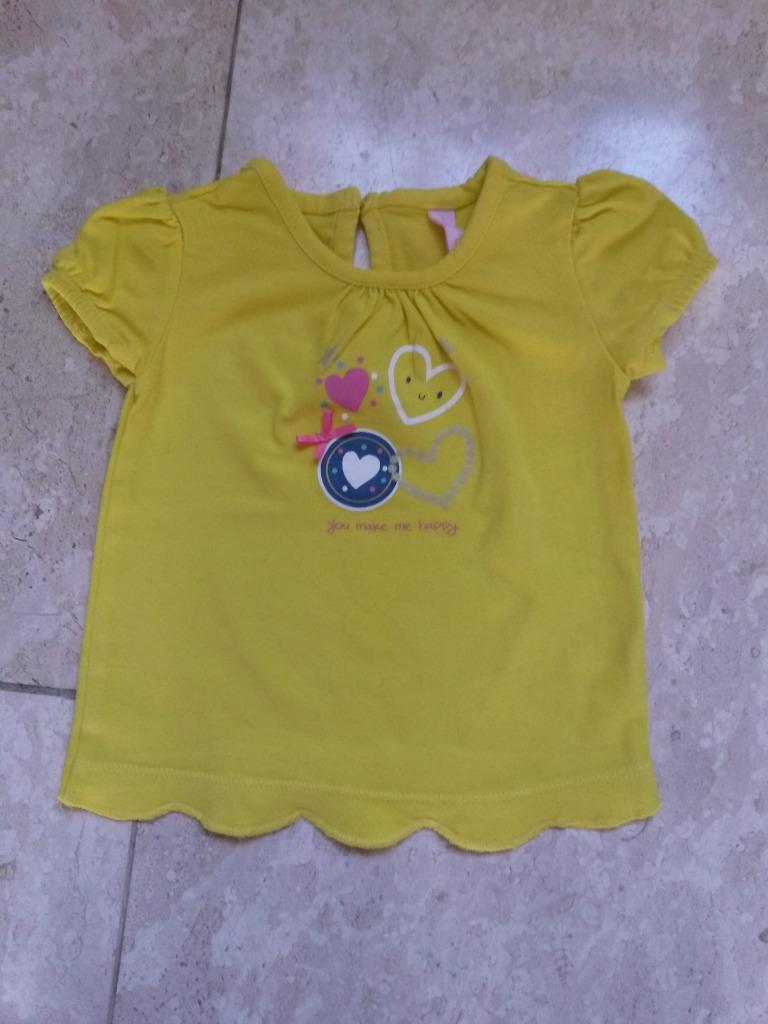 Geel t-shirt - maat 62, Kinderen en Baby's, Babykleding | Maat 62, Ophalen of Verzenden, Zo goed als nieuw, Meisje, Shirtje of Longsleeve