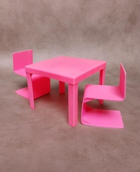 Vintage Barbie tafel & stoelen Barbie "Het Huis" (1988), Ophalen of Verzenden, Gebruikt, Barbie