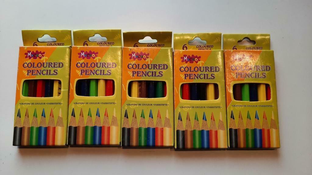 NOUVEAUX crayons de couleur 5 fois 6 pièces ; idéal à emport, Enlèvement ou Envoi, Neuf, Bricolage