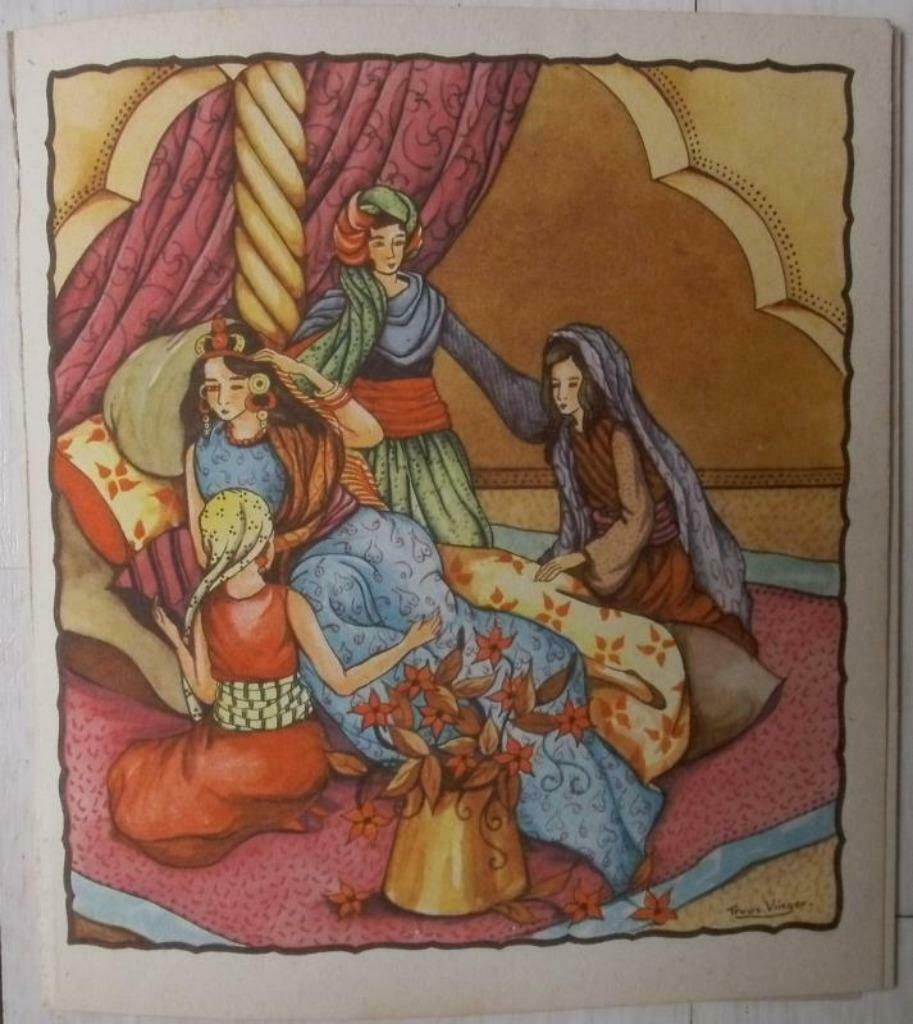 oude tekeningen uit Vertellingen uit 1001 nacht, Ophalen of Verzenden