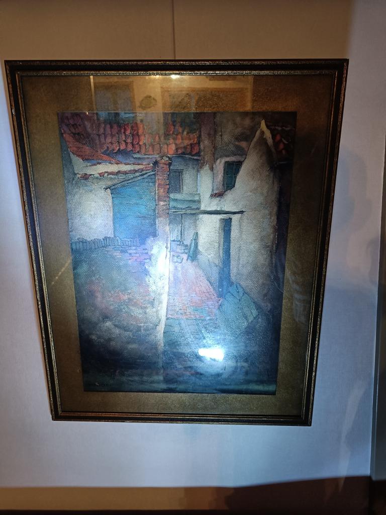Achille Vereecken  achiel aquarel Gents straathoekje Gent, Antiek en Kunst, Ophalen