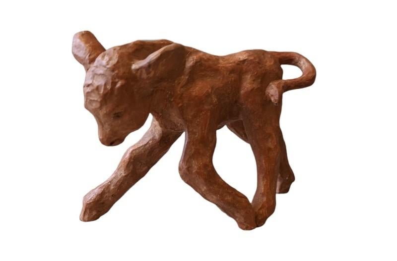 terracotta beeldje van een kalfje., Enlèvement ou Envoi