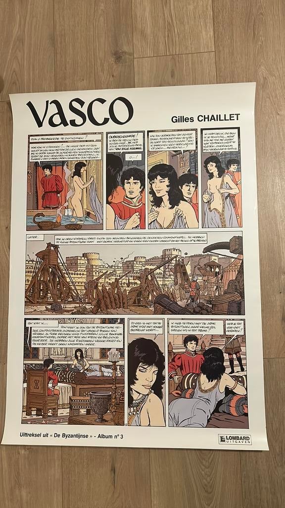 Affiche Vasco Chaillet Lombard, Ophalen of Verzenden, Zo goed als nieuw