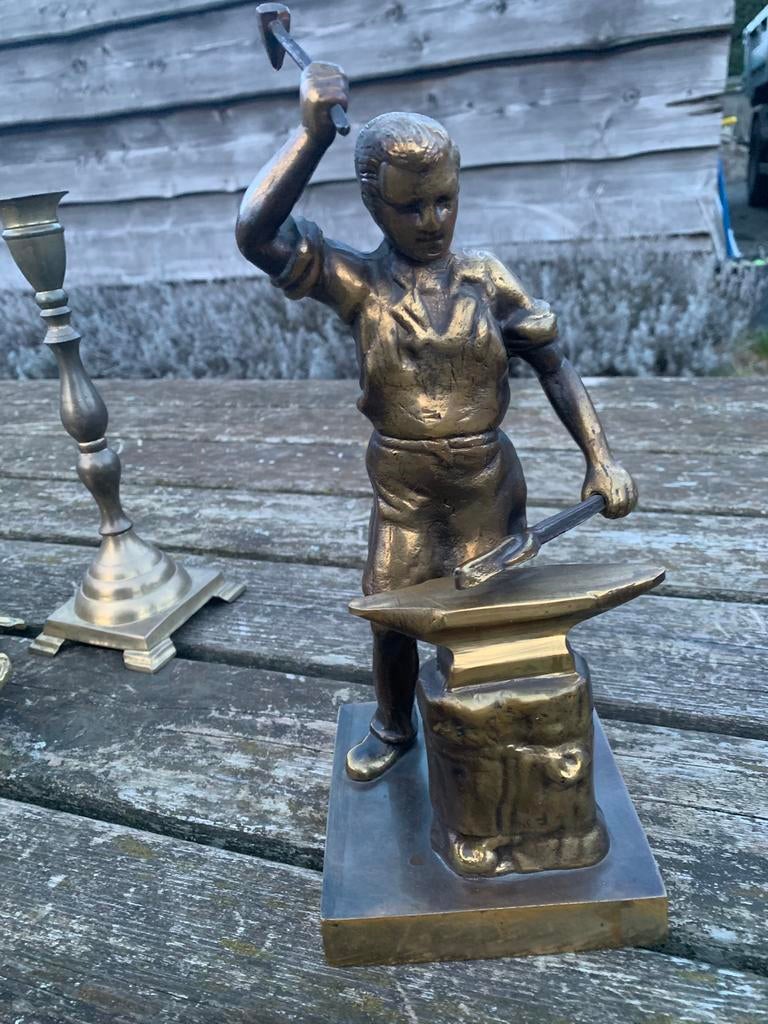 Pot voor inktpatronen, en andere bronzen beelden, Antiek en Kunst, Ophalen of Verzenden, Brons