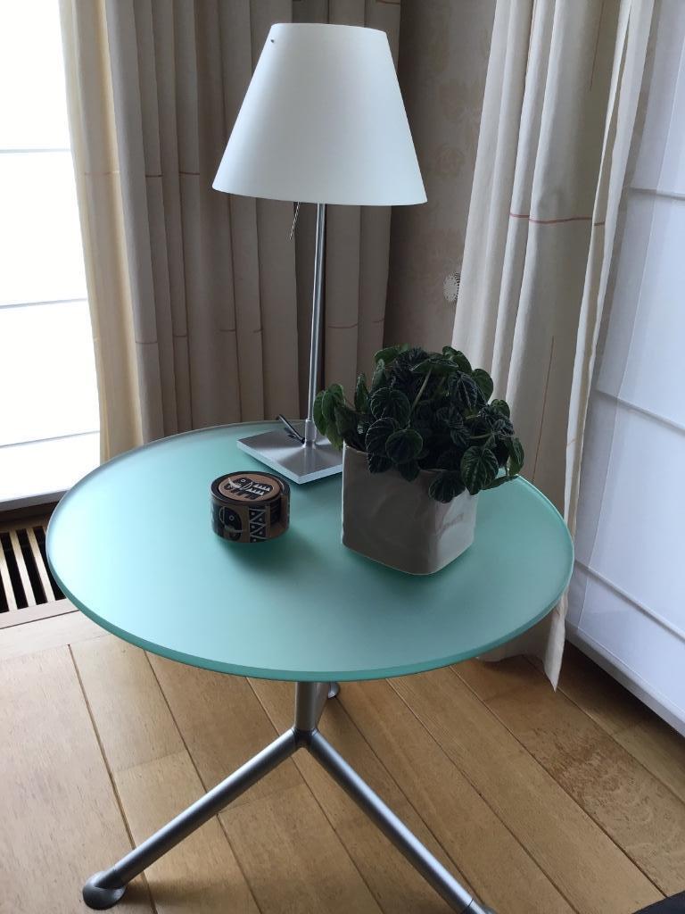 Glazen bijzettafel, Rond, Modern/design, Ophalen, 45 tot 60 cm