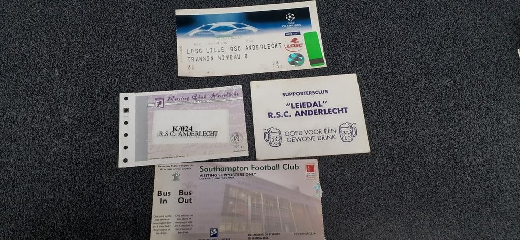Oude tickets Anderlecht