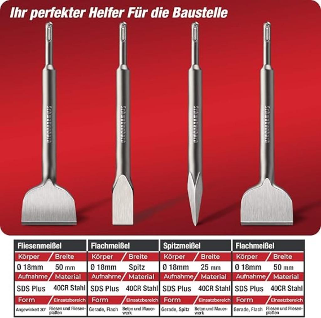 SCHWABENBACH  SDS PLUS Beitel Set GRATIS LEVERING, Verzenden, Nieuw