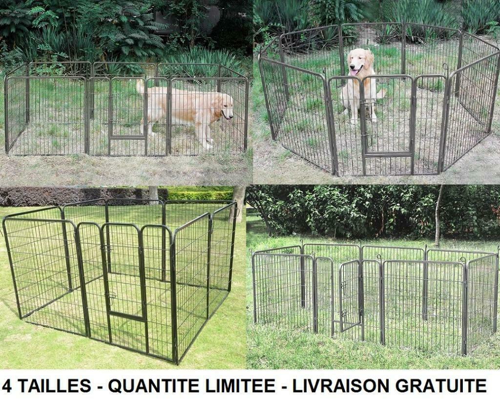 Enclos chien XXL 4 TAILLES parc chien enclos SOLIDE cage XXL, Envoi, Neuf