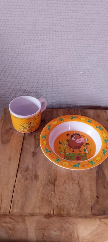 Lion king ,beker en fruitpap bordje, Collections, Enlèvement ou Envoi