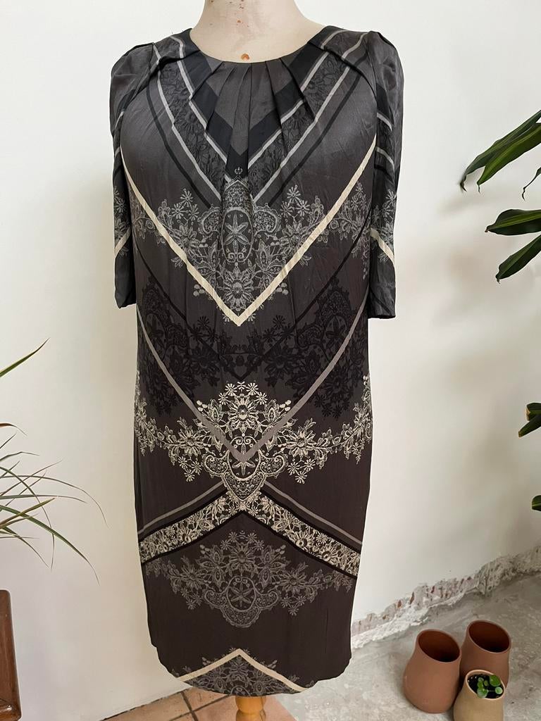 Jurk Talking French, m36, 100% zijde, Kleding | Dames, Jurken, Talking French, Ophalen of Verzenden, Knielengte, Maat 36 (S)