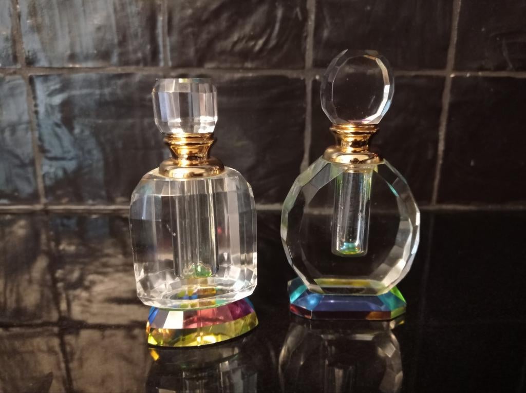 2 magnifiques flacons de parfum en verre, Enlèvement