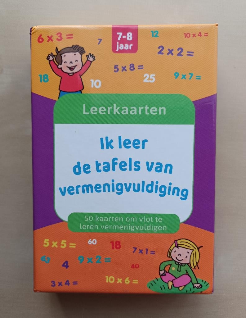Leerkaarten - De tafels van vermenigvuldiging, Ophalen of Verzenden, Zo goed als nieuw, Rekenen