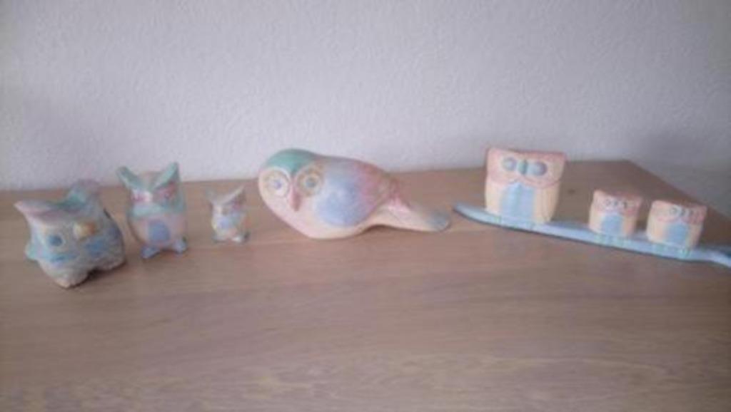 Chouettes-hiboux en bois léger en lot ou séparément., Collections, Enlèvement, Neuf, Oiseaux, Bois ou Tête
