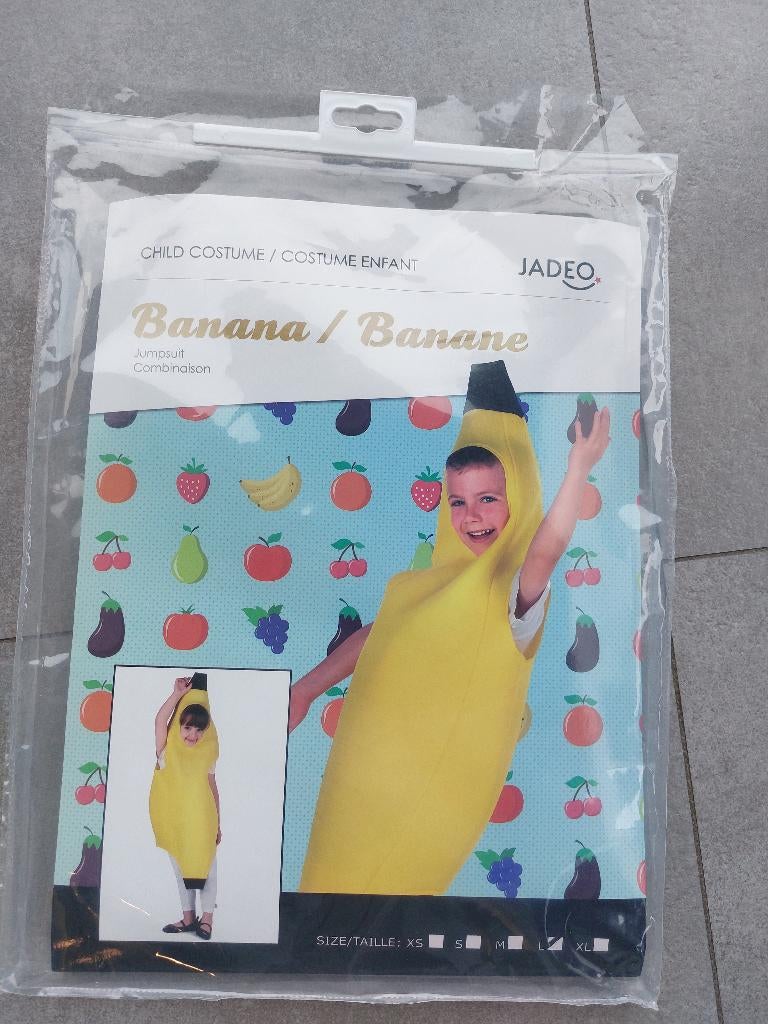 Carnaval verkleedpak banaan, Kinderen en Baby's, Carnavalskleding en Verkleedspullen, Ophalen, Zo goed als nieuw, 122 t/m 128