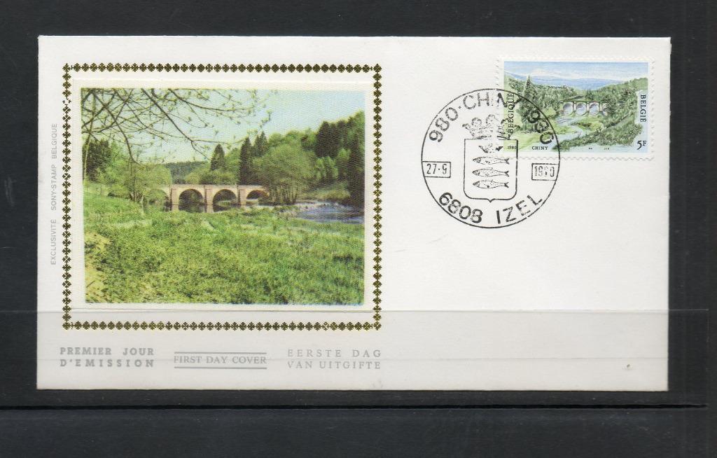 Année 1980 : FDC 1991 soie - Pour le tourisme - Obli. Izel, Timbres & Monnaies, Timbres | Europe | Belgique, Enlèvement ou Envoi