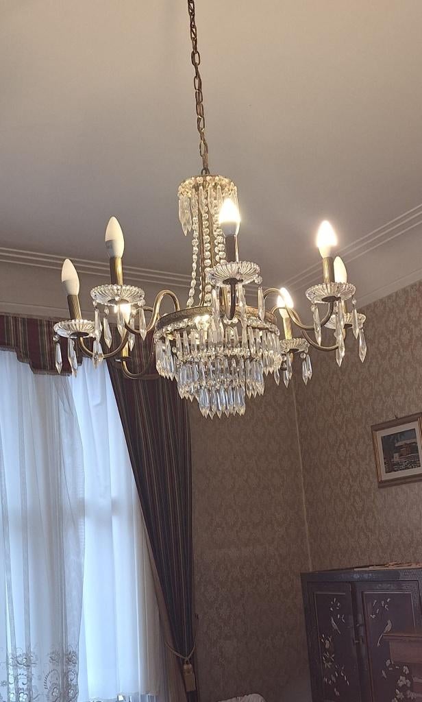 Magnifique lustre en cristal, Enlèvement, Comme neuf, Klassiek