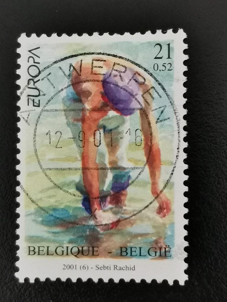 België 2001 - Europa CEPT - water, Postzegels en Munten, Postzegels | Europa | België, Ophalen of Verzenden, Gestempeld, Europa