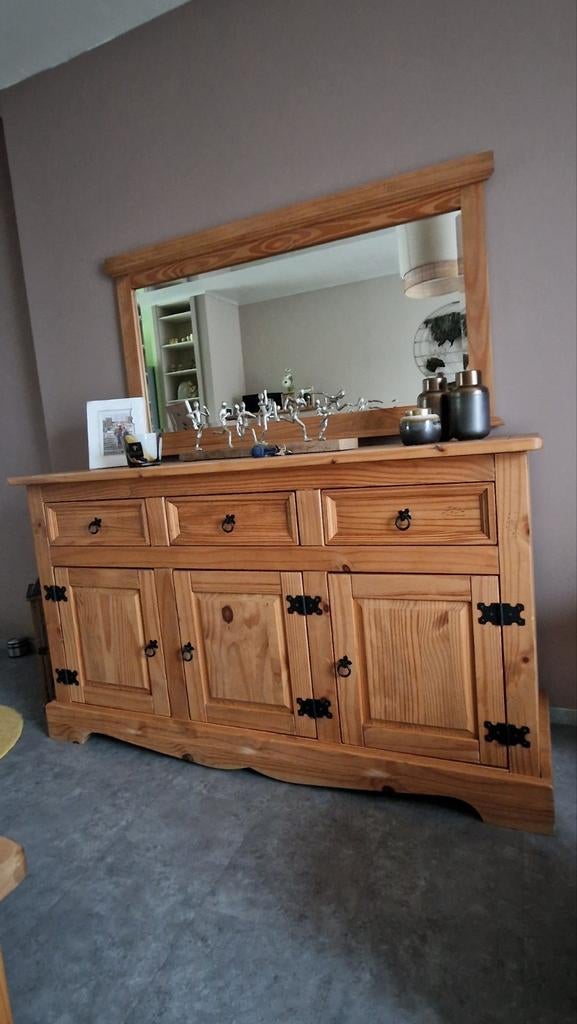 Salle à manger Buffet avec miroir Rustica 
Commode bahut Rus, Maison & Meubles, Armoires | Dressoirs, Enlèvement
