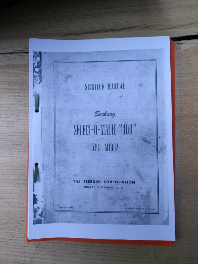 Seeburg M100A manual, Enlèvement ou Envoi, Comme neuf, Seeburg