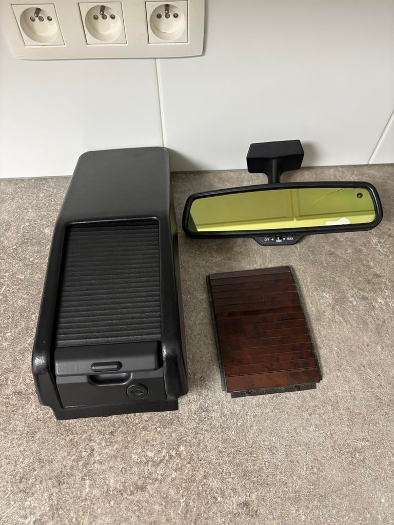 Mercedes w124 spiegel rollobox middenconsole hout, Enlèvement, Utilisé, Mercedes-Benz