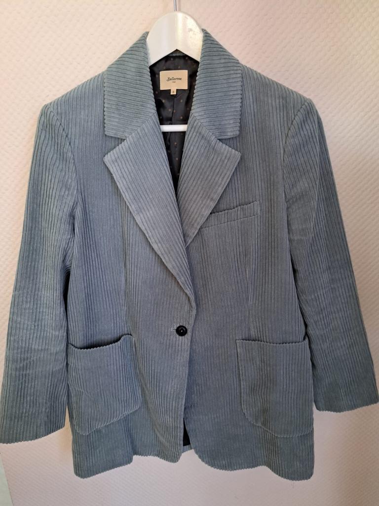 Blazer en velours côtelé gris vert Bellerose taille 0, Enlèvement ou Envoi, Comme neuf, Gris, Manteau