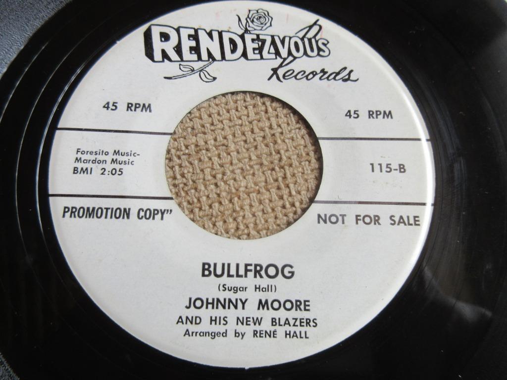 Johnny Moore  -  Bullfrog  / San Antonio Rose  Promo Vg++, Enlèvement ou Envoi, Utilisé, R&B et Soul