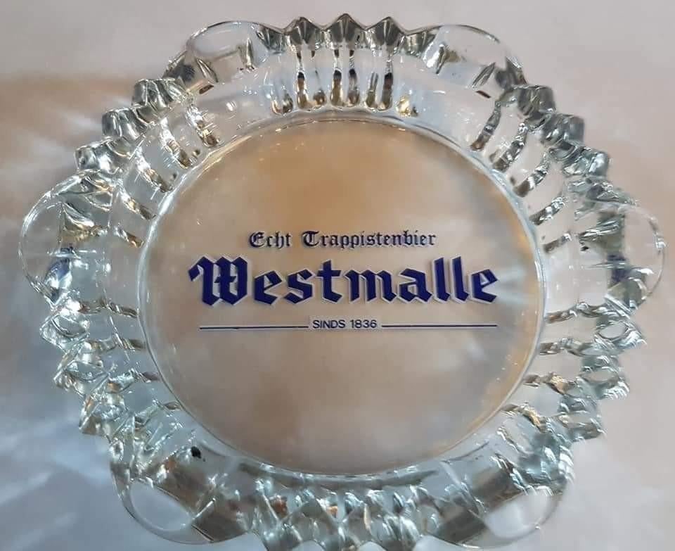 Cendrier trappiste en verre Westmalle, Collections, Marques de bière, Enlèvement ou Envoi