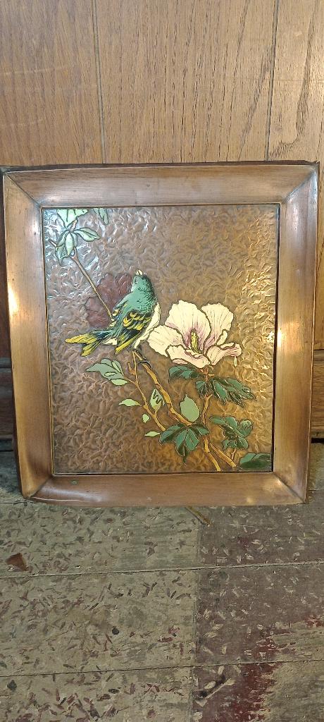 Plaque murale en cuivre repoussé, 29x33, n85, Enlèvement ou Envoi, Cuivre