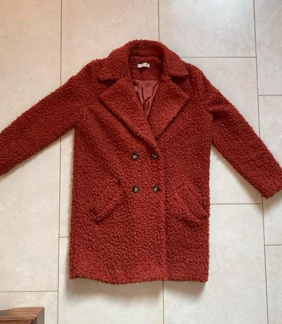 Winterjas schapenwol look terracotta kleur, Kleding | Dames, Gedragen, Rood, Ophalen, Maat 38/40 (M)