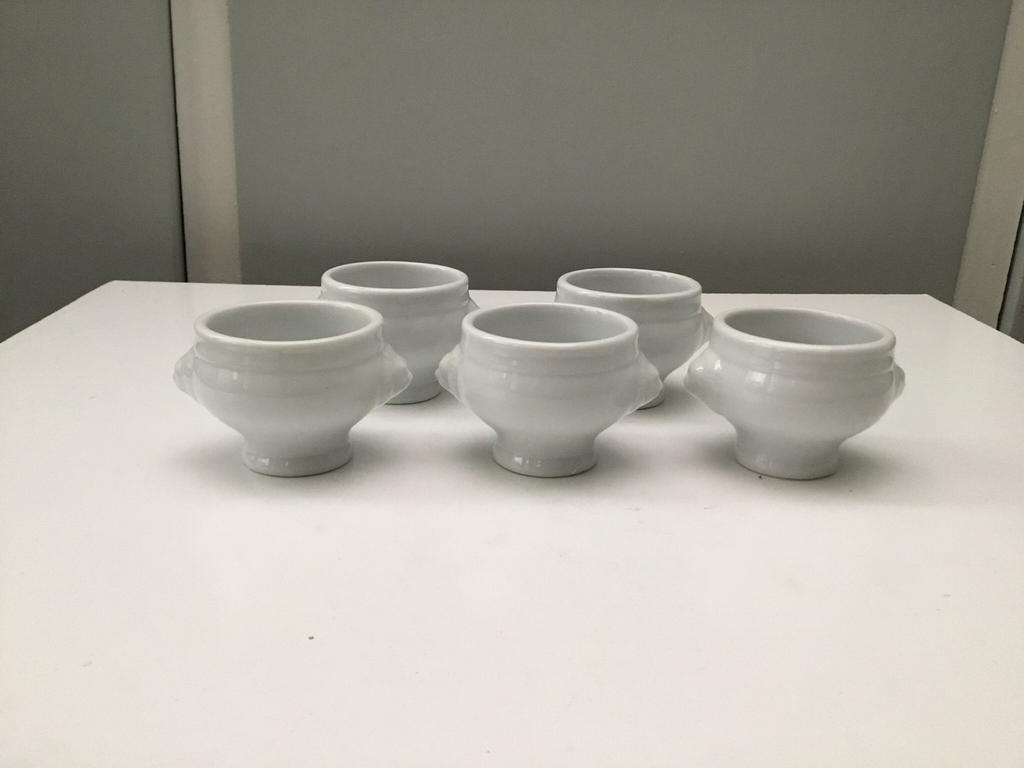 Set van kleine leeuwenkommetjes voor hapje, Enlèvement ou Envoi, Comme neuf, Porcelaine, Récipient(s)