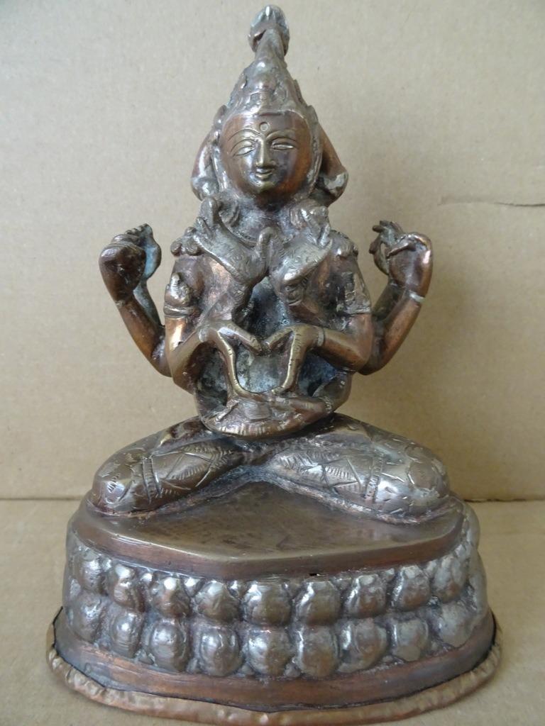 Bronzen Boeddhabeeld Shivabeeld beeld Shiva 12 armen 18cm, Ophalen of Verzenden, Gebruikt